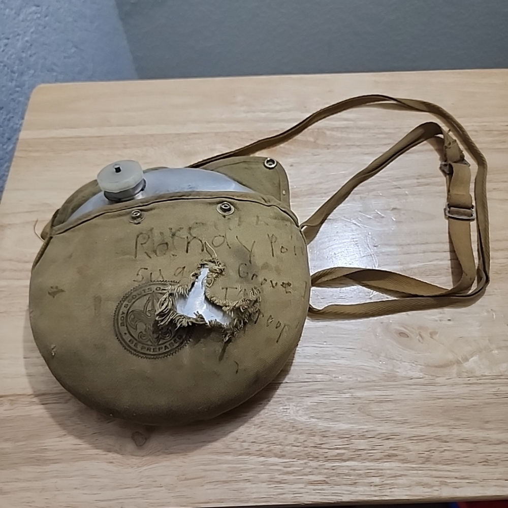 Boy Scouts of America Regal Canvas Pouch Strap Mess Kit w Canteen VTG 1960's BSA